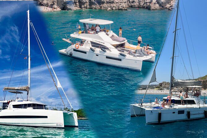 3-Hours Sunset Catamaran Cruise with Dinner all Inclusive - First Stop: Kalithea Springs