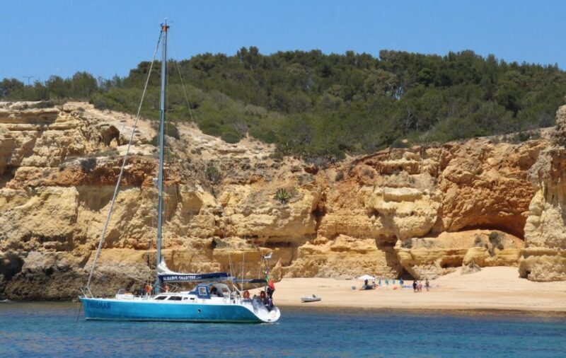 Albufeira: Sailing Boat Cruise BBQ & Open Bar on the Beach - Key Points