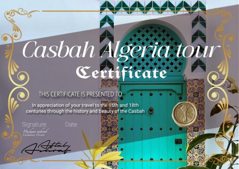 Algeria : Casbah tour with lunch ( +certificat ) - Key Points