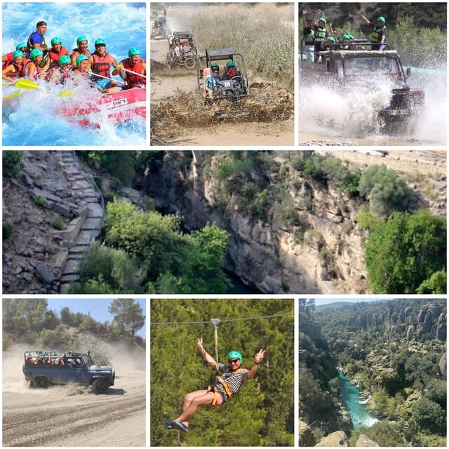 Antalya: Rafting Jeep Buggy&Quad Safari zipline canyon visit - Key Points
