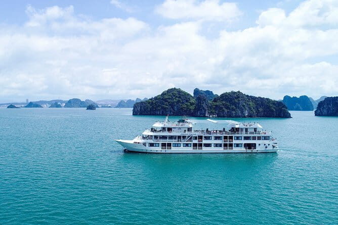 Athena Luxury Cruise in Halong Bay with Meals,Balcony Room & Cave - Key Points