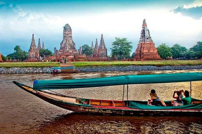 Ayutthaya Glittering Sunset, Boat Ride, Noted Sight, Local Market - Passing Temples by Cruise