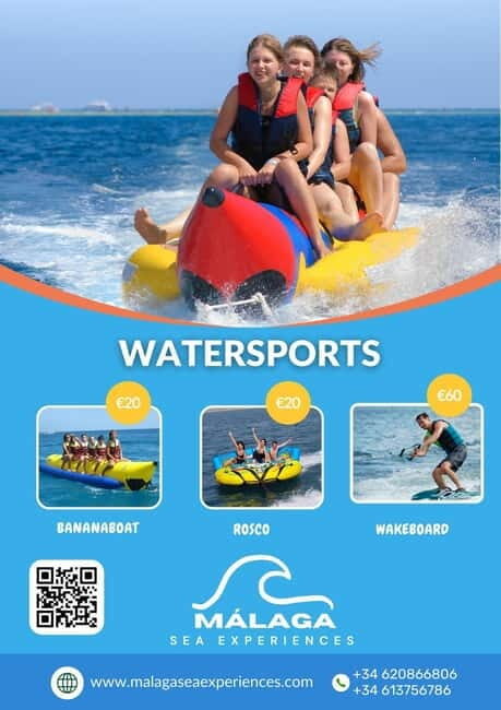 Banana boat in Malaga city, Playa del Palo - Key Points