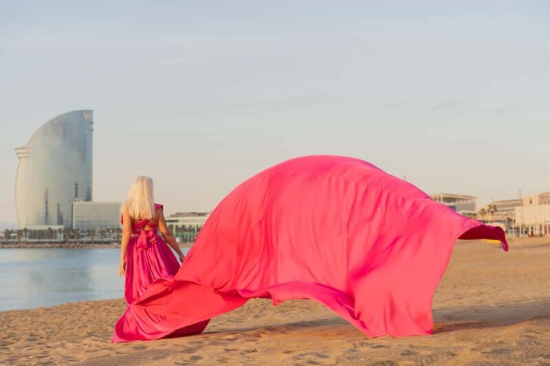 Barcelona: Magic Pink Flying Dress Photoshoot - Key Points