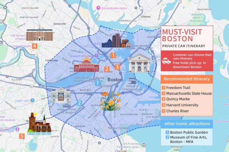 Boston Private Sightseeing Tour with Daily Chauffeur - Itinerary Breakdown: What You Can Expect