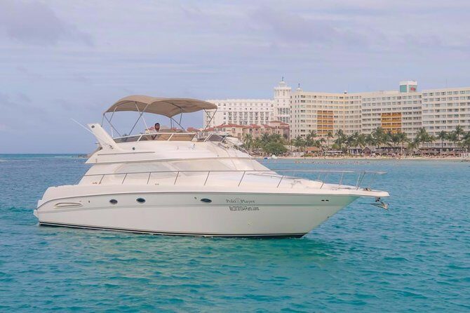 Cancun Yacht Tour - SEARAY YACHT 46 FT GREAT FOR SUNSET 15 PEOPLE MAX 25P9 - The Itinerary: From Lagoon to Island