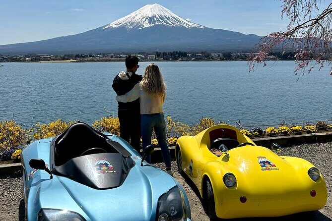 Cute & Fun E-Car tour following guide around Lake Kawaguchiko - The Sum Up