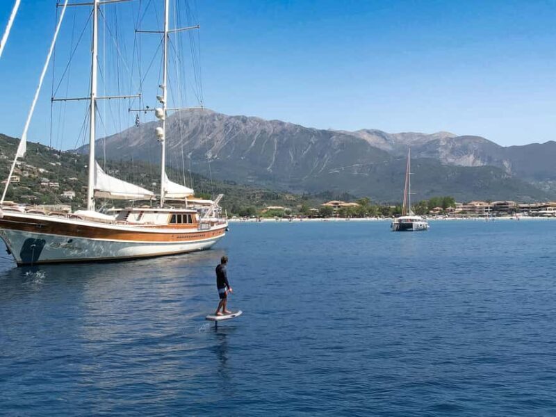e-Foil Experience in Vasiliki Bay  Fly Above the Water - The Equipment and Safety Measures