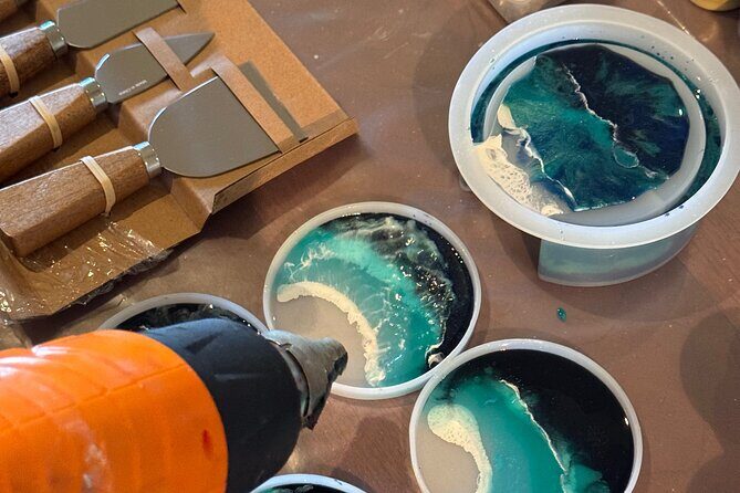 Epoxy Resin Art and Craft Coaster Set Experience - Authentic Maui Experience with a Creative Twist