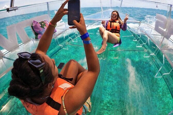 Explore Caribbean in a Transparent Boat in Isla Mujeres - Key Points