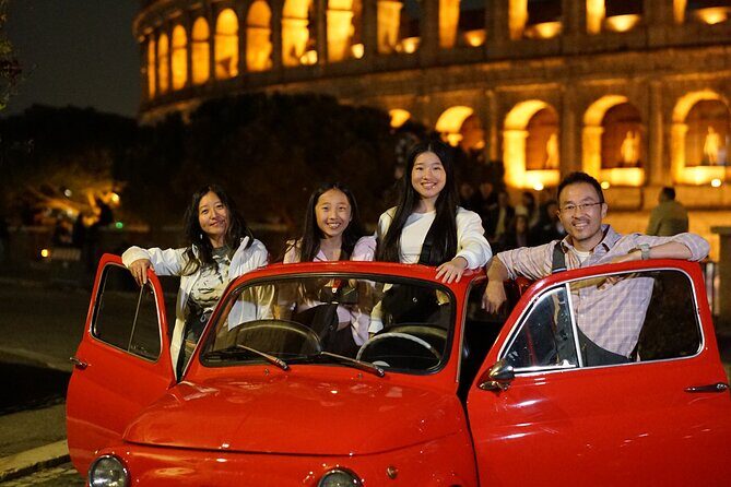 Explore Night Life in Rome with A Vintage Car Fiat 500 - Key Points