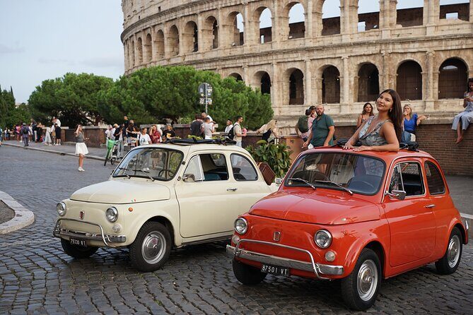 Fiat 500 Retro Car Tour with Professional Photoshoot - The Viewpoints: Orange Garden & Gianicolo Hill