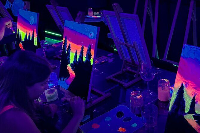 Fluorescent Painting Class with Wine in Barcelona - A Creative Night Out in Barcelona