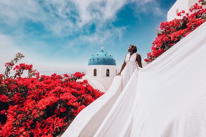 Flying Dress Photoshoot in Santorini with Hotel Pickup - The Value Proposition
