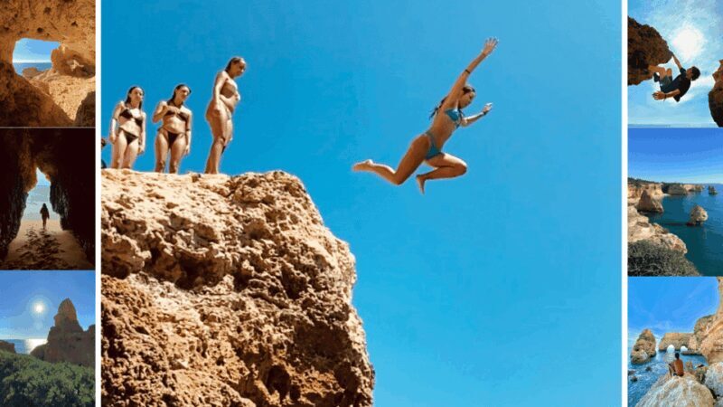 From Faro: Benagil, Marinha, 7 Valleys, Algar Seco Adventure - Algar Seco: Limestone Caves and Cliff Jumping