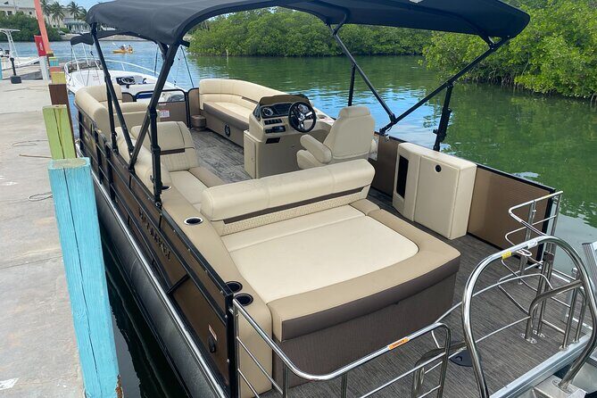 Full Day Premium 24ft Pontoon Boat With Cozy Lounge Upgrades - Key Points