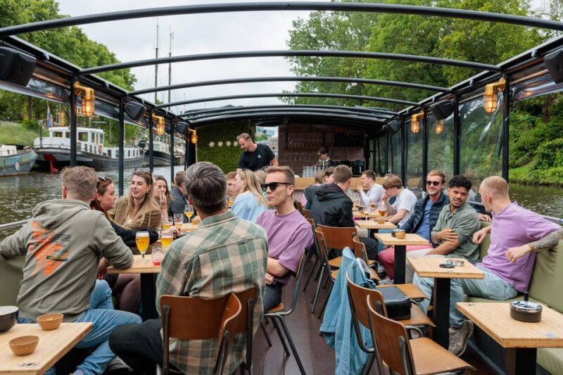 Groningen: Terrace Boat Experience with a Cozy Bar - The Experience in Detail