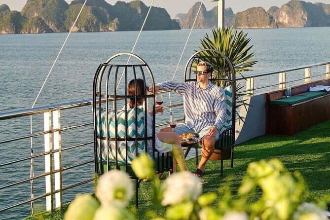 Halong 5 Star Luxury Day Cruise: New Boat, Buffet and Jacuzzi - Sunset Cruise & Group Fun