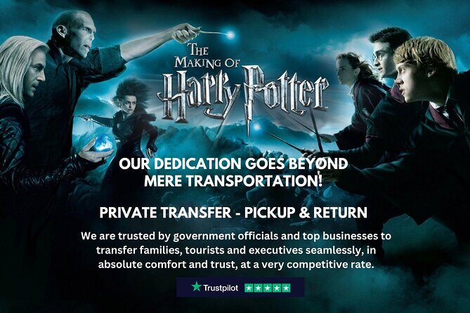 Harry Potter Tour of Warner Bros Studio Chauffeur - Pickup Return - Private Transfer to Warner Bros. Studio London