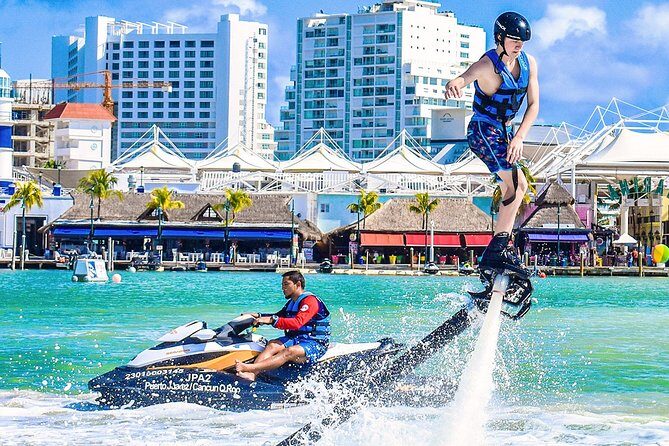 Jump in the air like a dolphin with the Flyboard extreme activity in Cancun - Key Points