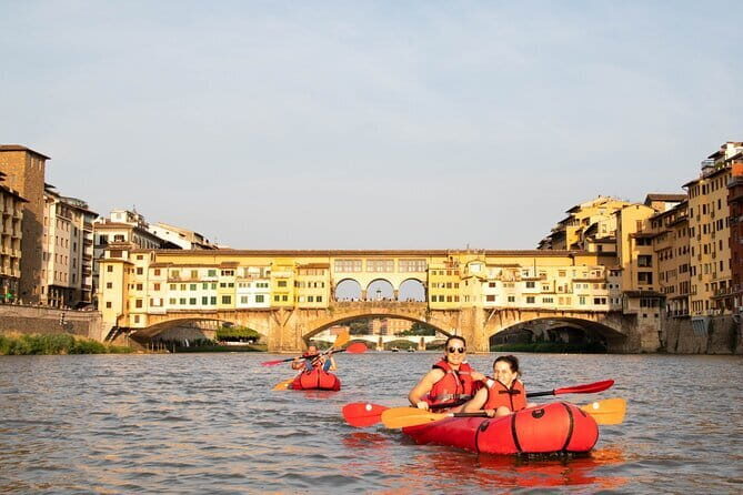Kayak on the Arno river in Florence under the arches of the Old Bridge - Exploring Florence from the Water: An Authentic Alternative
