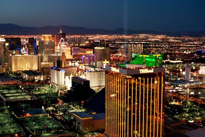 Las Vegas Night Flight by Helicopter with Lunch at Buddy V's at Venetian Resort - Key Points