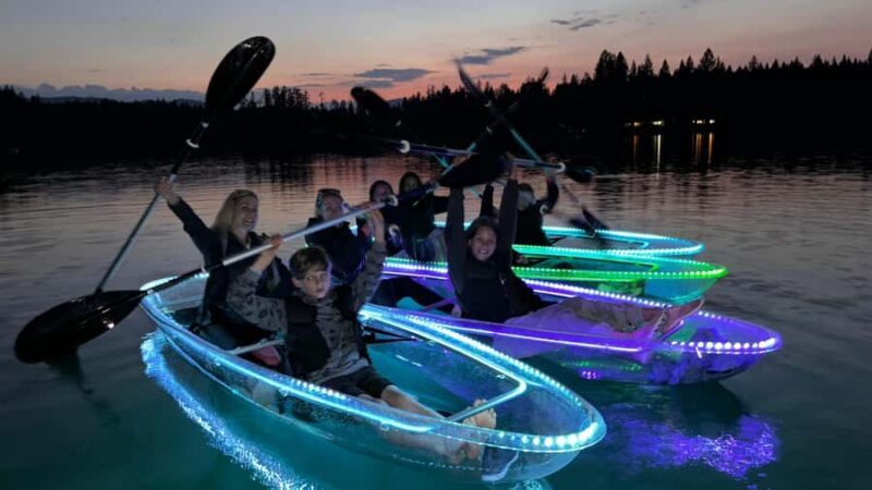 LED Illuminated Sunset Clear Kayak Tour //Kalispell, MT// - The Experience and Group Size