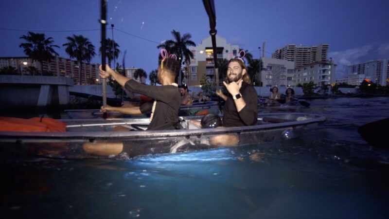 Lighted Clear Kayaks at Night w/ Champagne in Miami Beach - What is the Lighted Clear Kayaks at Night Tour?