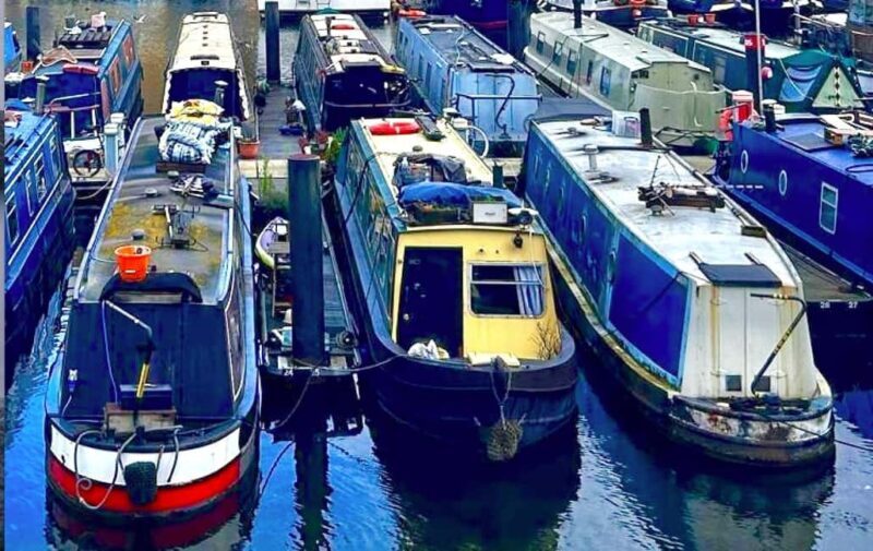 London: Little Venice, Regents Canal on Camden Walking Tour - Passing Gilbeys Yard and Camden Basin