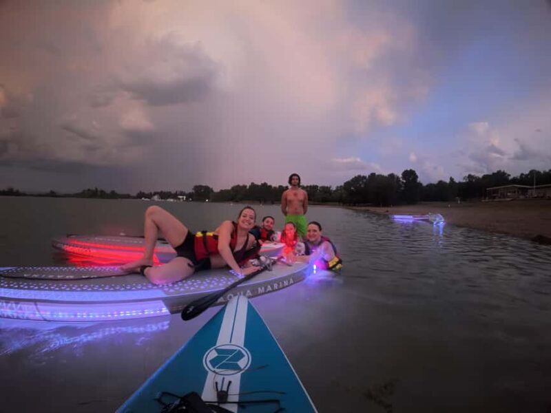Lyon: Sunset Apéro on a lighted paddleboard at Miribel Jonage Park - Key Points