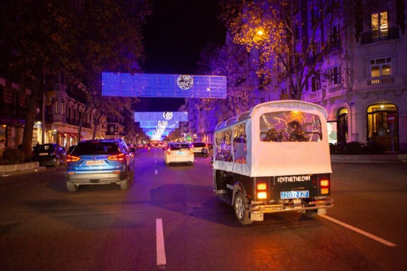 Madrid: Private Christmas Lights Tour by Eco Tuk-Tuk - Duration and Price