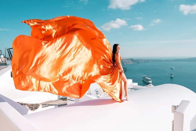 Magical Flying Dress Photoshoots in Oia or Imerovigli - Key Points