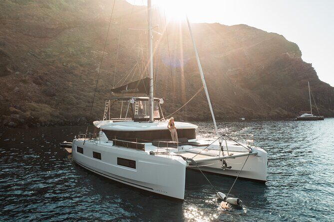 Majestic Catamaran Caldera Cruise with Snacks, Meal & Drinks - Sunset Option