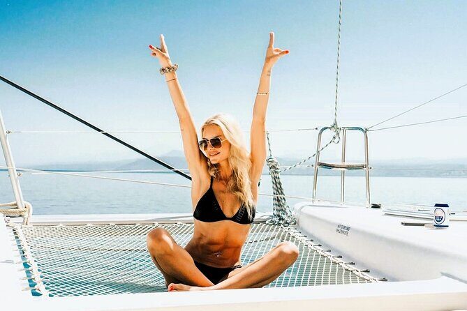 Milos Sunset Catamaran Cruise to Kleftiko Bay with Meal & Drinks - Key Points