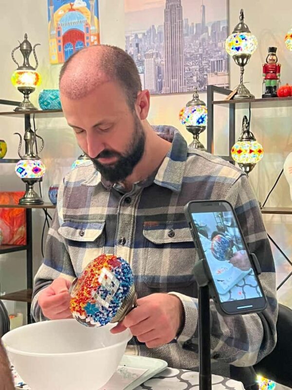 Mosaic Lamp Workshop - An Artistic Break in Ashburn
