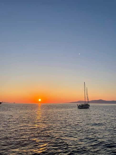 Mykonos: Sunset Sail Cruise to Rhenia, Beach Hopping, Dinner - FAQ