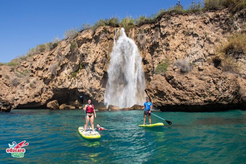 Nerja: Maro Waterfall Boat Trip with Paddleboarding & Drink - Key Points