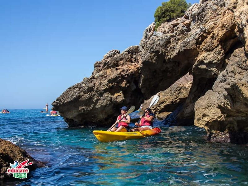 Nerja: Self-Guided Kayak Tour. Maro Waterfall. Support boat for the route. - The Experience of Paddling Self-Guided