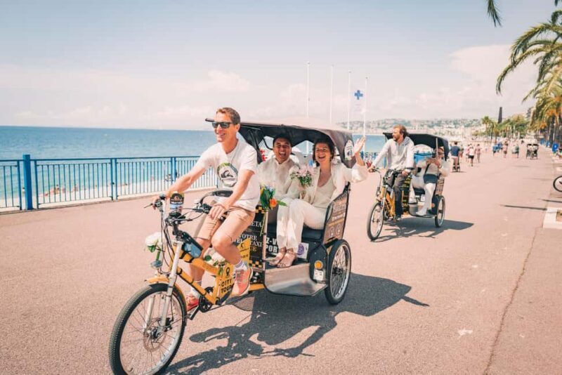 Nice: Family city tour by bicycle Electric cab (4 comfort seats) - Key Points