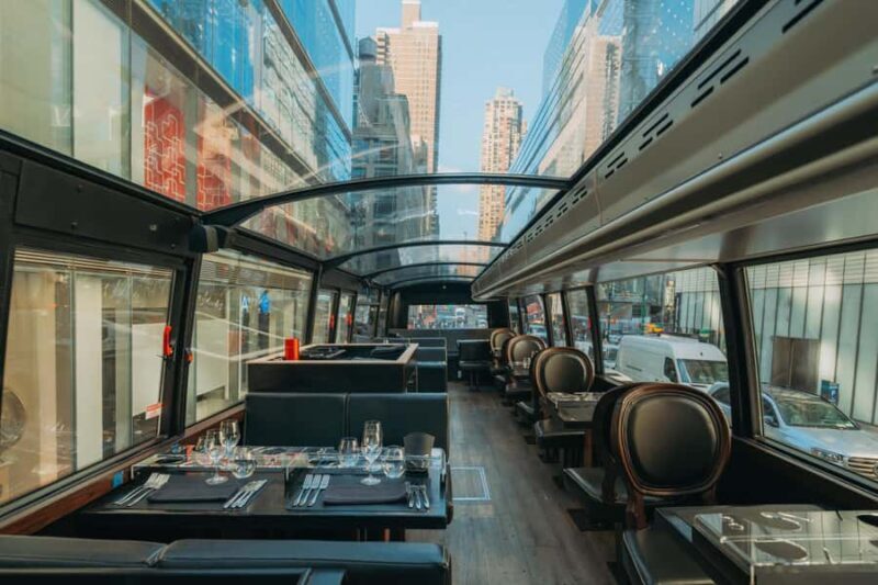 NYC Bustronome Gourmet Sightseeing Lunch tour Panoramic Bus - Key Points