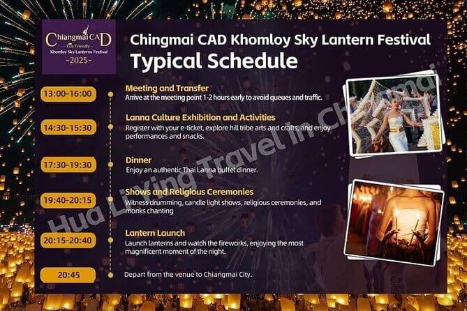 Official Ticket: 2025 Chiang Mai CAD Yi Peng Sky Lantern Festival - Detailed Breakdown of the Itinerary