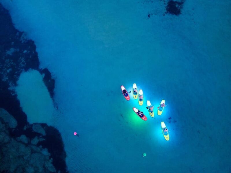 Paddle Surf with Led lights at sunset in Menorca - Key Points