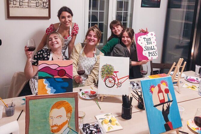Paint and Free Flowing Wine Art Class in Rome - FAQ