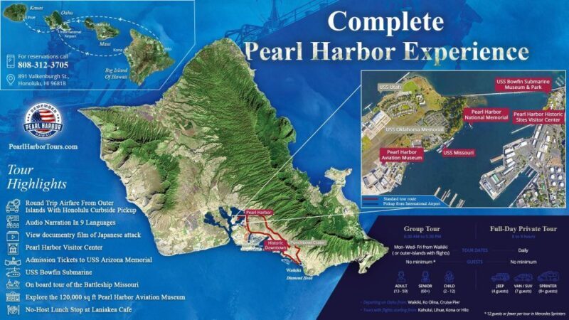 Pearl Harbor and Oahu Circle Island Tour FROM KONA - What Could Be Better?