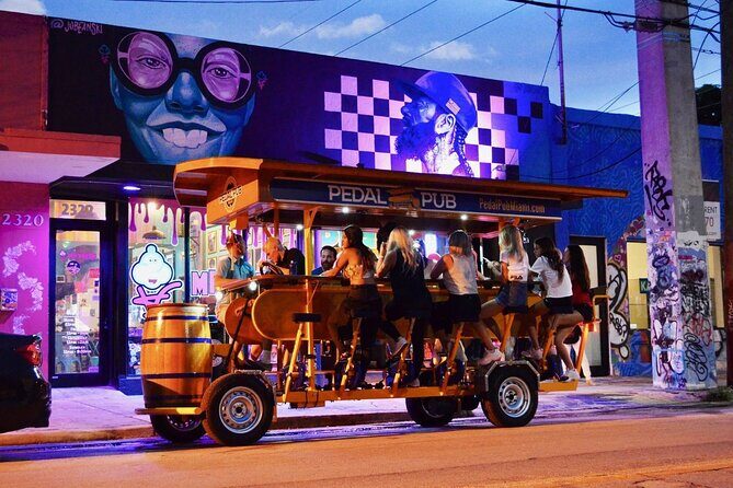 Pedal Pub Miami Wynwood Graffiti Bar Tour Individual Seats - Key Points