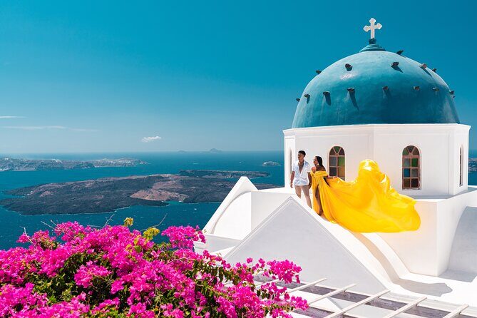Private Flying Dress Photoshoot in Santorini - The Photoshoot Itself