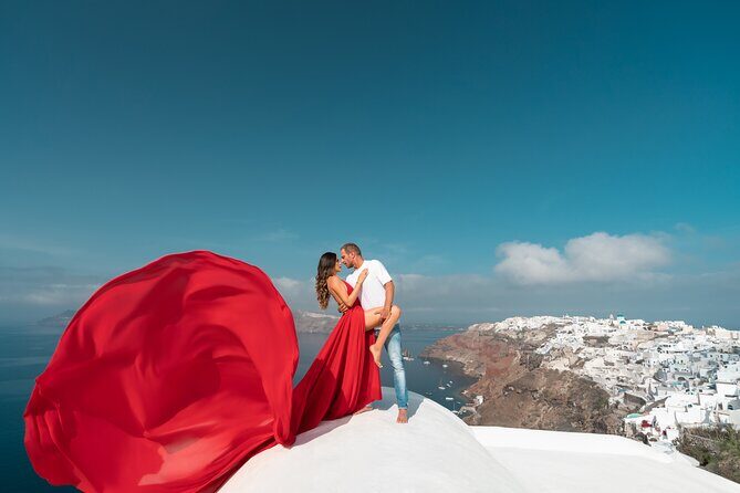 Private Flying Dress Photoshoot in Santorini - Scenic Locations and Stunning Backdrops