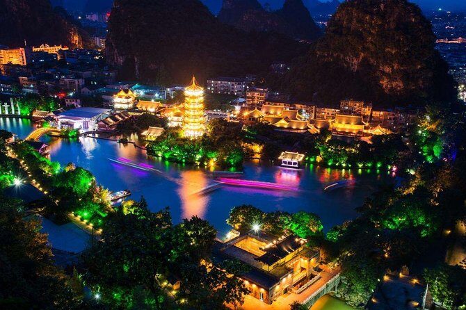 Private Guilin Illuminated Night Tour with Two Rivers and Four Lakes Cruise - Exploring Guilin at Night: A Water-Based Journey Through Landmarks and Lights