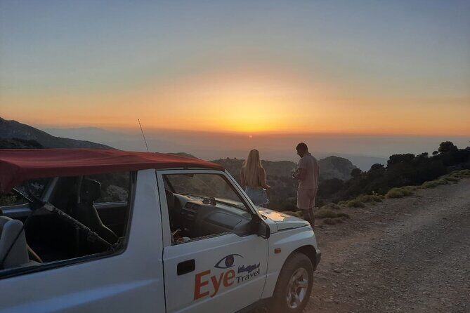 PRIVATE Jeep Safari 4x4 SUNSET with Dinner in Mountains CRETE - Authentic Mountain Views and Cultural Encounters