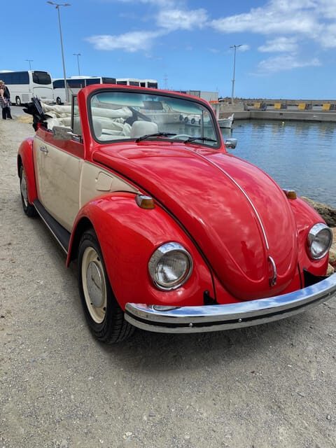 Rethymno: Ride with a VW Beetle Cabrio for 12 hours - FAQs